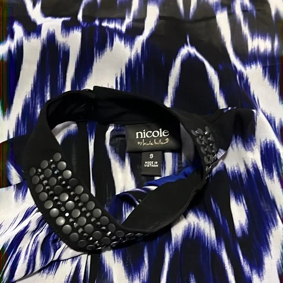 Nicole Miller embellished chiffon halter top S - Picture 3 of 5